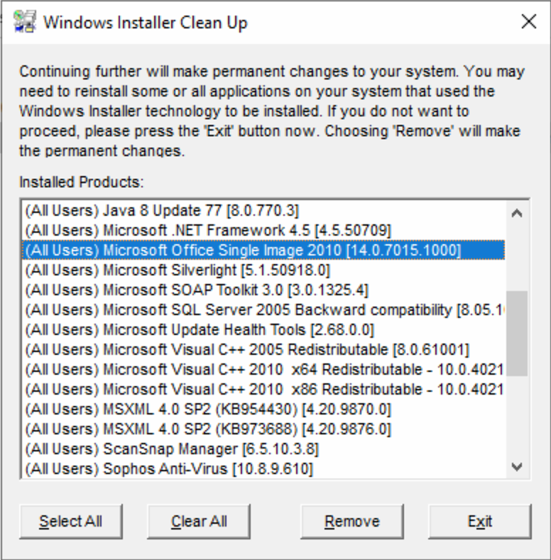 Windows Installer Clean Up