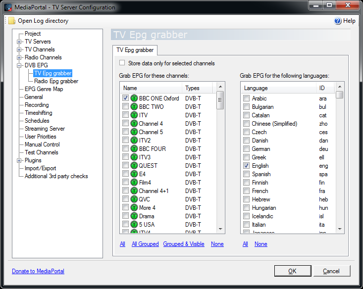 Media Portal TV Server Configuration