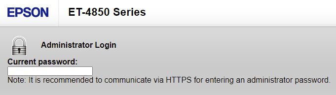 Epson ET-4850 Web GUI