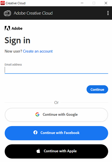 Adobe Creative Cloud Sign-in