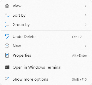 Windows 11 context menu