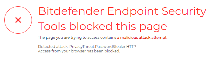 Bitdefender Blocked This Page