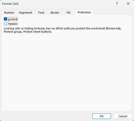 Format Cells > Protection
