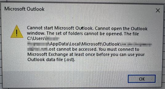 Cannot start Microsoft Outlook