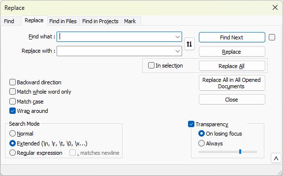 Notepad++ Find and Replace