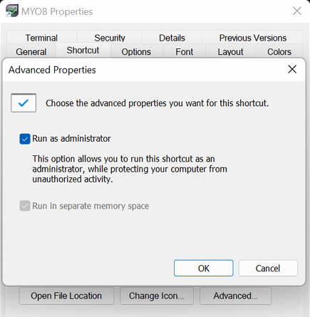 Shortcut Properties