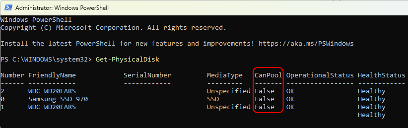 Get-PhysicalDisk