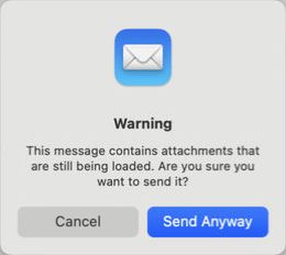 This message contains attachments that are still being loaded