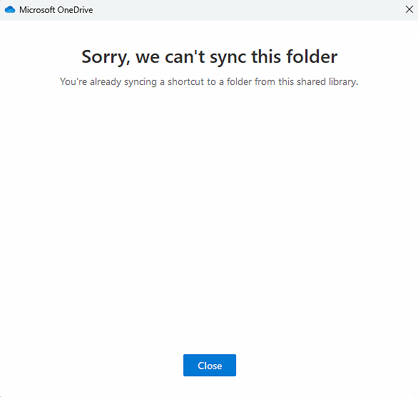 Sorry, we can't sync this folder