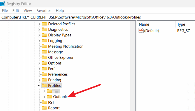 HKEY_CURRENT_USER\Software\Microsoft\Office\16.0\Outlook\Profiles