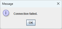 Connection failed.